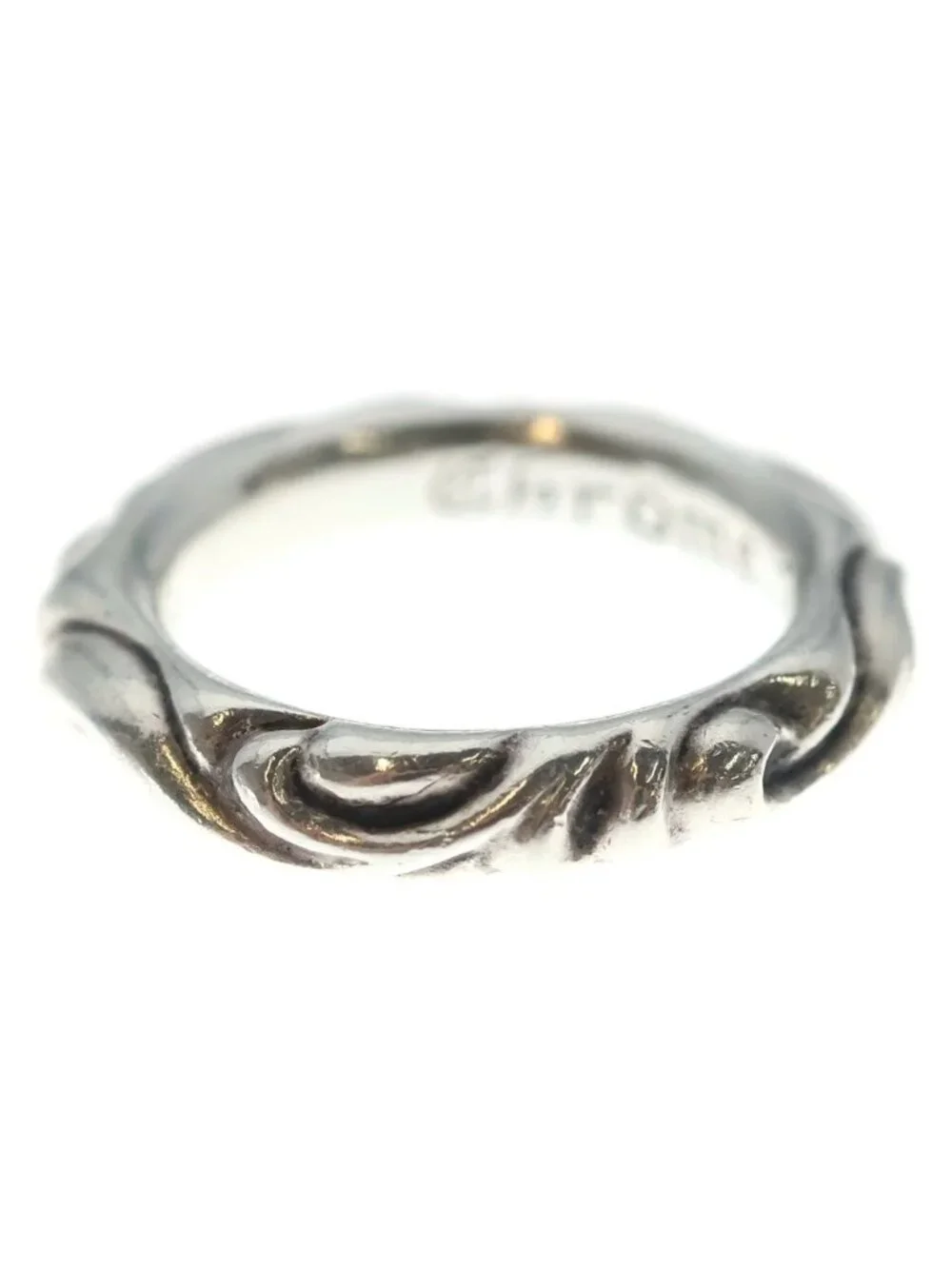 Chrome Hearts Scrl Band Scroll Ring Silver